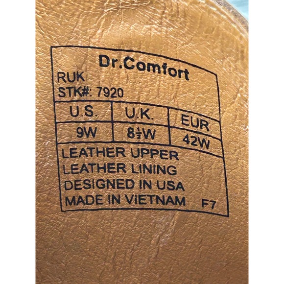 Dr Comfort Ruk‎ 7920 Mens Brown Leather Chukka Boots Size 9W Wide Orthopedic